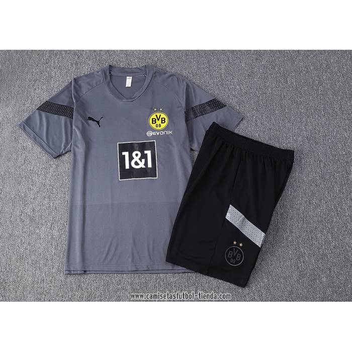 Chandal del Borussia Dortmund 2022 2023 Manga Corta Gris - Pantalon Corto
